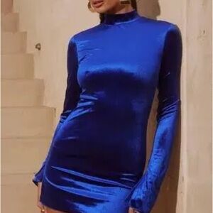 Royal Blue Velvet Dress